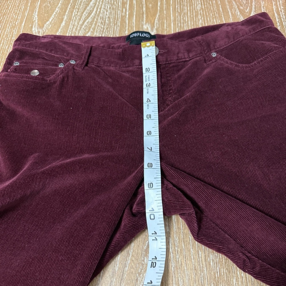 Ideology Corduroy Pants Jeans Women’s Size 10 Low Rise Burgundy Straight Leg NWT - Picture 11 of 15